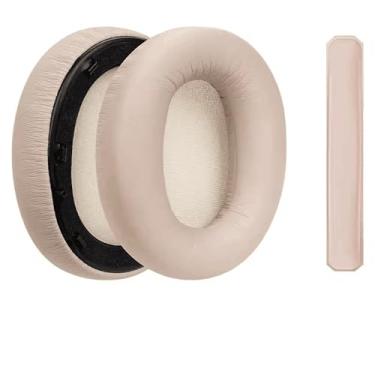 Imagem de Almofada de Fone de Ouvido de Reposição para o Fone de Ouvido do Edifier W820NB plus, Almofadas de Ouvido de Isolamento de Ruído (Bege)