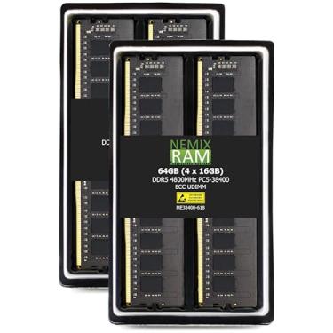 Imagem de NEMIX RAM 64GB (4X16GB) DDR5 4800MHZ PC5-38400 ECC UDIMM KIT ME38400-6