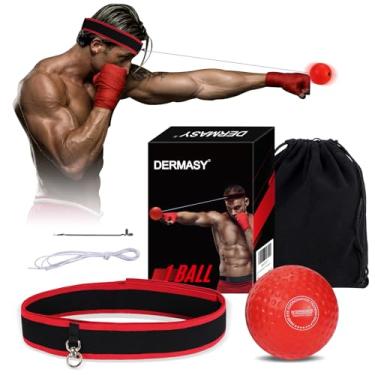 Imagem de Dermasy Bola de reflexo de boxe atualizada, bola de treinamento de boxe com faixa de cabeça perfeita para reação, velocidade de perfuração, habilidade de luta, fitness, equipamento de boxe (1 bola)