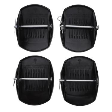 Imagem de Asixxsix Almofadas de Suporte de Jack de Trailer, 4 Almofadas Estabilizadoras de Pia Com Pinos de Travamento Seguro para Veículo de Acampamento de Reboque de Viagem (Preto)