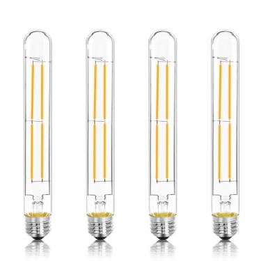 Imagem de NOVELUX Lâmpadas LED de 8,9 pol. Base E26, 6W 800LM 2700K Branco Suave T10 T9 Lâmpadas Edison Vintage Reguláveis, AC 120V Igual a 80 Watt Lâmpada de Filamento Tubular de Vidro Transparente, Listada UL