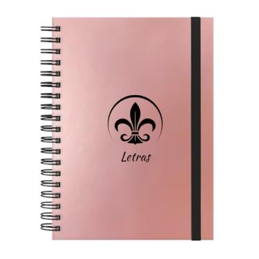 Imagem de Caderno Colegial Plus 12 Matérias Profissões Letras (Rosê Gold)