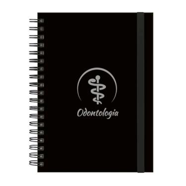 Imagem de Caderno Colegial Plus 12 Matérias Profissões Odontologia (Preto e Gold)