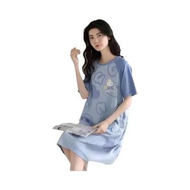 Imagem de Camisola Feminina plus Size De Verão, Folgada, De Manga Curta, Comprim