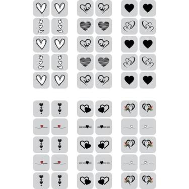 Imagem de 60 Adesivos para Unha Película 3d Coração - Paty Adesivos