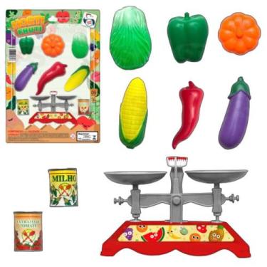 Imagem de Brinquedo de cozinha Mercadinho Infantil Feirinha comidinhas Legumes -