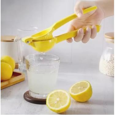 Imagem de Espremedor De Limão Laranja Frutas Suco Manual Aluminio Amarelo