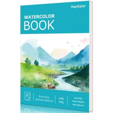 Imagem de Almofada de papel aquarela Hapikalor 9 x 12 polegadas 300 g/m2 20 folh