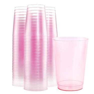 Imagem de Copos plásticos descartáveis BuCla 12oz Pink (100 unidades)