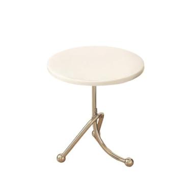 Imagem de Mesa de sala de estar retrô pequena mesa de chá redonda sofá lateral varanda janela de cabeceira prateleira de cabeceira mesa de canto (branca, grande)