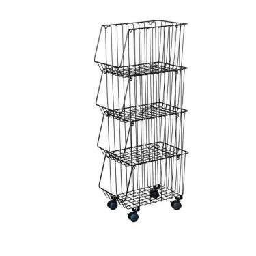 Imagem de Carrinho Multiuso Organizador Com 5 Prateleiras – Aço Reforçado Com Rodinhas Que Giram 360° Preto