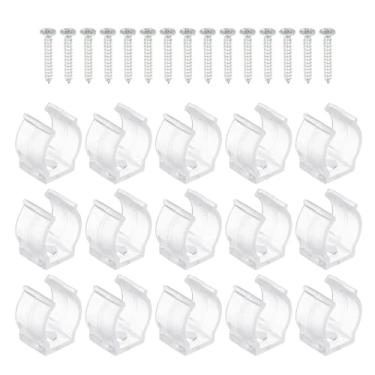 Imagem de Boxonly T5 Suporte de clipes U para suporte de montagem de lâmpada LED Suporte de tubo fluorescente de plástico com parafusos, pacote com 15