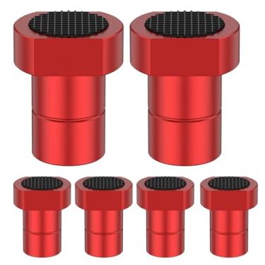 Imagem de 6 peças de cães de bancada de liga de alumínio, bancada de trabalho de liga de alumínio de 20 mm, batente de mesa para marcenaria com almofada antiderrapante, acessórios de marcenaria multiuso para