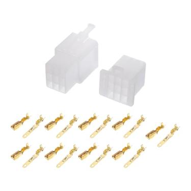 Imagem de A ABSOPRO Kits de plugue de conector de fio elétrico de carro de 9 pinos à prova d'água série 2.8 macho fêmea alojamento terminal de cabo plástico cobre branco