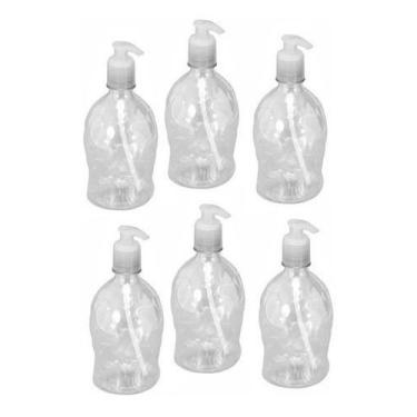 Imagem de 6 Dispensadores Para Álcool Gel Plástica Válvula Pump 500ml  - JSN