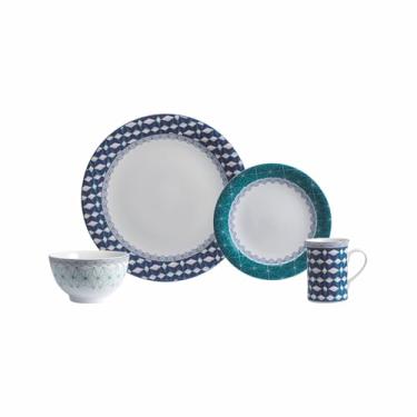 Imagem de Serviço de 16 peças com Bowl e Caneca em Porcelana, Decoração Itacaré, Porcelana Schmidt
