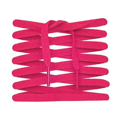 Imagem de LitLaces - Premium Flat Cotton Shoe Laces Replacement for Air Jordan, Nike Dunk, Air Force 1, Converse, & Casual Shoes (Hot Pink, 54")