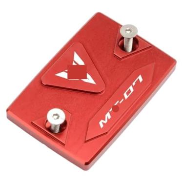 Imagem de Tampa do reservatório de fluido de freio dianteiro traseiro tampa de enchimento de óleo tampa de válvula de pneu compatível com MT07 MT-07 MT 07 FZ07 2015-2020 2021 2022 2023 (vermelho dianteiro)