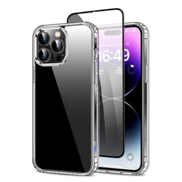 Imagem de Capa Capinha Clear Case Transparente Resistente a Risco e Anti Impacto [Anti-amarelamento] + Película 3d Privacidade Anti Spy Para iPhone (iPhone 14 Pro)