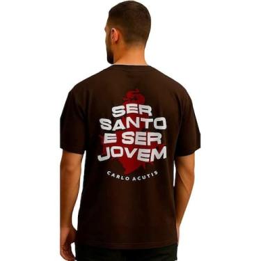 Imagem de Camiseta Oversized Masculina Carlo Acutis - TECH MALHAS, Marrom