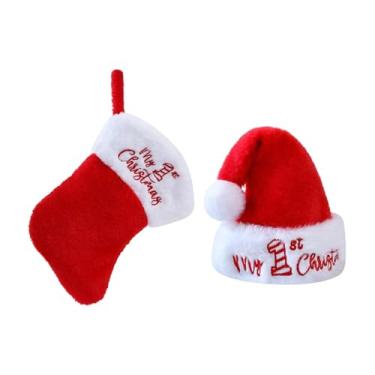 Imagem de MotiveTech Meia de Natal, chapéu de Papai Noel, pingente, presentes, sacola de guloseimas, decoração de Natal, meias para portas de escritório, paredes,