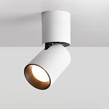 Imagem de KSSTEVNBD Downlights de montagem em superfície podem ser girados 360 graus com holofotes dobráveis de 90 graus luzes de teto decorativas modernas luminárias de LED cilíndricas criativas para loja de