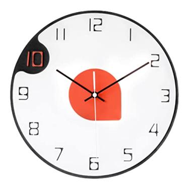 Imagem de EHVYBDX Relógio de parede silencioso para decoração de sala de estar, relógio de parede com movimento de varredura redonda, relógios de parede modernos de metal clássico, relógio de decoração interna