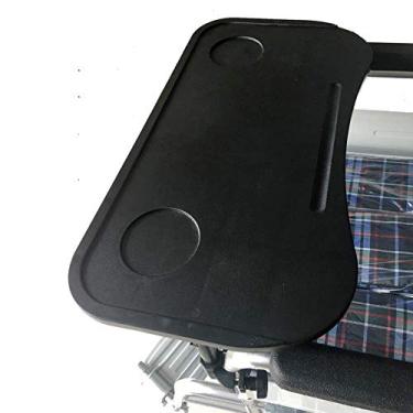 Imagem de Mesa de bandeja de regaço portátil para cadeira de rodas com porta-copos, mesa universal de espessamento de plástico, para comer, ler, escrever, jogar computadores ou descansar xadrez