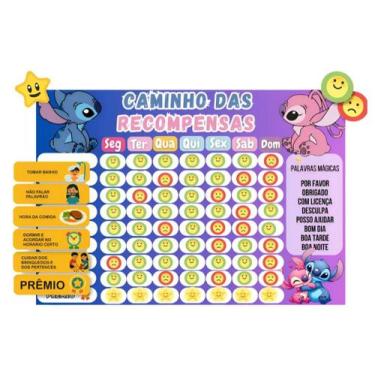 Imagem de Quadro De Incentivo Infantil Stitch E Angel - OPFY