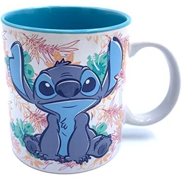 Imagem de Silver Buffalo Compatible/Replacement for Disney Stitch Tropical Floral Pattern Ceramic Coffee Mug, 20 Ounces (LL122834)