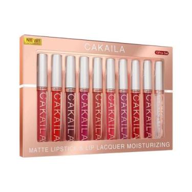 Imagem de Batom Líquido CAKAILA - 10 Peças - Brilho Hidratante e Longa Duração à