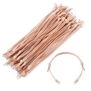 Imagem de 20 pulseiras ajustáveis de fio de poliéster encerado para fabricação de pulseiras trançadas semiacabadas com conector de pingentes de anel de salto para fazer joias da moda feminina faça-você-mesmo 9