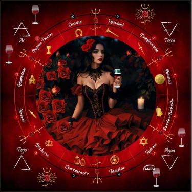 Imagem de Toalha Em Tecido Da Pomba Gira Para Jogo Cartas + Presente