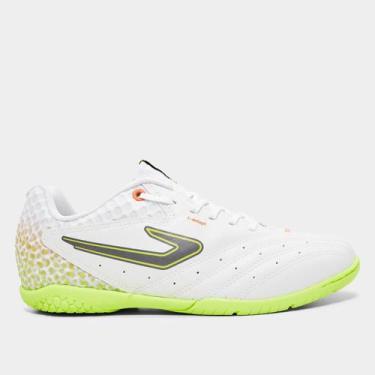 Imagem de Chuteira Futsal Topper Capita IV Unissex, Branco, Verde, 44