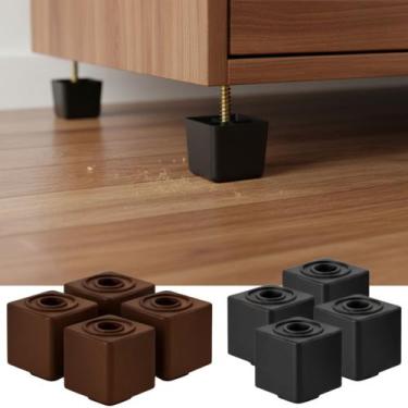 Imagem de Pés Quadrado de Plástico 3cm /5cm, 20 Unidades com Parafusos Ideais pa