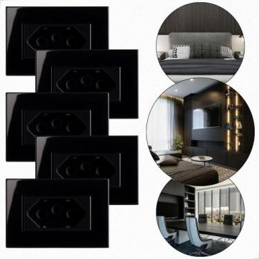 Imagem de kit 5 Tomadas de Embutir Para Móveis Planejados Bancada Mesa Cozinha E