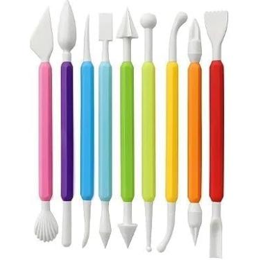 Imagem de "Kit com 8 Estecas para Esculpir, Modelar Biscuit e Massas para Artesanato - Ferramentas de Arte"