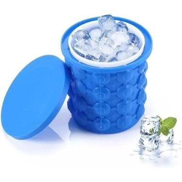 Imagem de Balde de Gelo em Silicone Com Tampa, Bebidas e Coquetéis, Recipiente para Armazenamento de Cubos de Gelo, Fácil Liberação para Coquetéis Congelados, Uísque, Bebidas