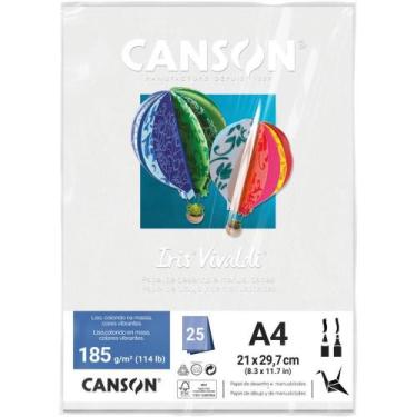 Imagem de Papel A4 Colorido IRIS Vivaldi Branco 185G Pacote com 25 Folhas - Cans