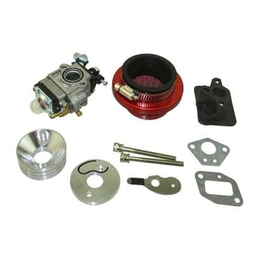 Imagem de Kit de carburador de 15 mm e filtro de ar de 44 mm em liga leve para motor 2 tempos de 33 cc, 43 cc e 49 cc para scooter a gasolina Goped EVO e mini moto.