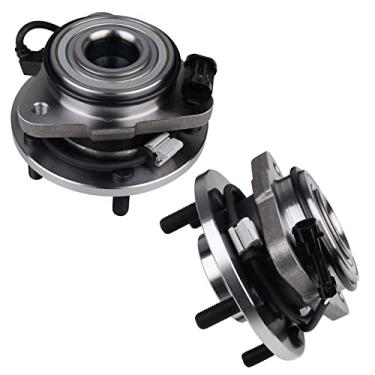 Imagem de KUSATEC 513200 Conjunto de rolamento de roda e cubo dianteiro, 2 peças, compatível com Chevy Blazer RWD, GMC Jimmy 1998 1999 2000 2001 2002 2003 2004, 5 parafusos com ABS