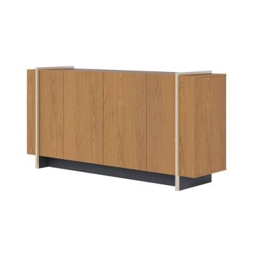 Imagem de Aparador Buffet 4 Portas Oliwia 160cm Sala Jantar Pé Dourado C04 - D`rossi Cor Freijó