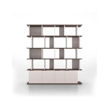 Imagem de Estante Movêu Zurique Madeira Escura e Branco