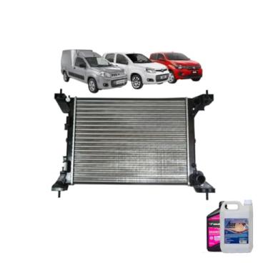 Imagem de Kit Radiador Novo Uno/Pálio Evo 10> Mobi 16> com Aditivo e Água Desmineralizada 5L