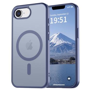 Imagem de vnnink Capa para iPhone 16e, capa magnética fosca de grau militar, proteção contra quedas translúcida - Capa protetora protetora contra choques fina, resistente, durável, à prova de choque - cinza