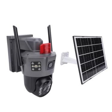 Imagem de Zhjvihx Câmera de Segurança Solar de Lente Dupla 2K, Detecção Humana AI, Rotação PTZ de 360 ​​graus, Conversa Bidirecional, Bateria de 8000mAh, IP66 à Prova D'água, Com WiFi 2.4G 5G e