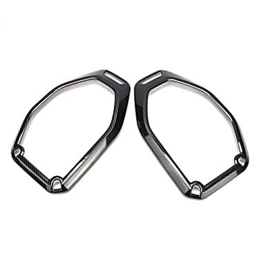 Imagem de aqxreight 2 Peças de Textura de Fibra de Carbono para Carro, Cobertura de Anel de Alto-falante de Teto, Decoração Adequada para JL 2018 Casca Fina e Brilho de Processamento para Não Causar Danos,