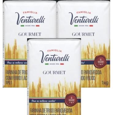 Imagem de Farinha de Trigo de 1 Kg, Tipo 1, Linha Gourmet, Famiglia Venturelli. (3KG)