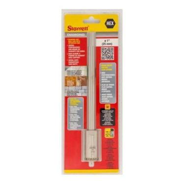 Imagem de Serra Copo Diamantada 25mm X 1'' Starrett - Haste 150mm Hexagonal - Al