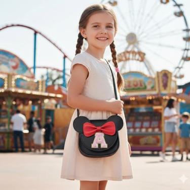 Imagem de Mini bolsa transversal com letra A e laço decorativo bolsa de ombro ajustável para mulheres, viagens, festa, uso diário, Preto, Medium